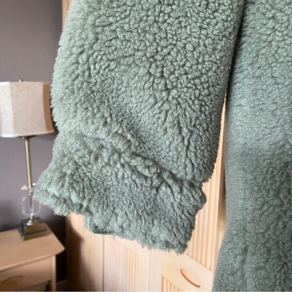 Stand Studio Sabi faux fur teddy sherpa jacket sage green - Picture 8 of 13